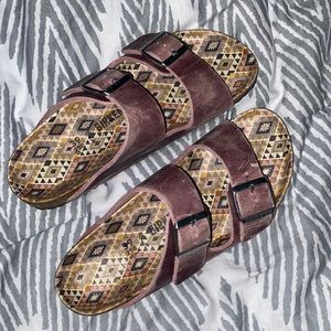 Worn leather detail Birkenstock’s